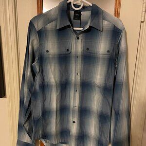 Nau Men's Medium Long-Sleeve Button Down Shirt - Dissolve Plaid